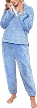 Women Pajamas Warm Fleece Pajamas Set Pullover Pants Loose Loungewear  Hoodie Sleepwear Winter Clothes