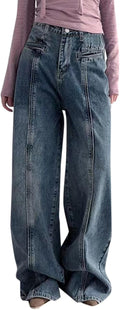 Hip Hop Jeans Women Retro High Street Pants Outstanding Design Style Streetwear Trousers